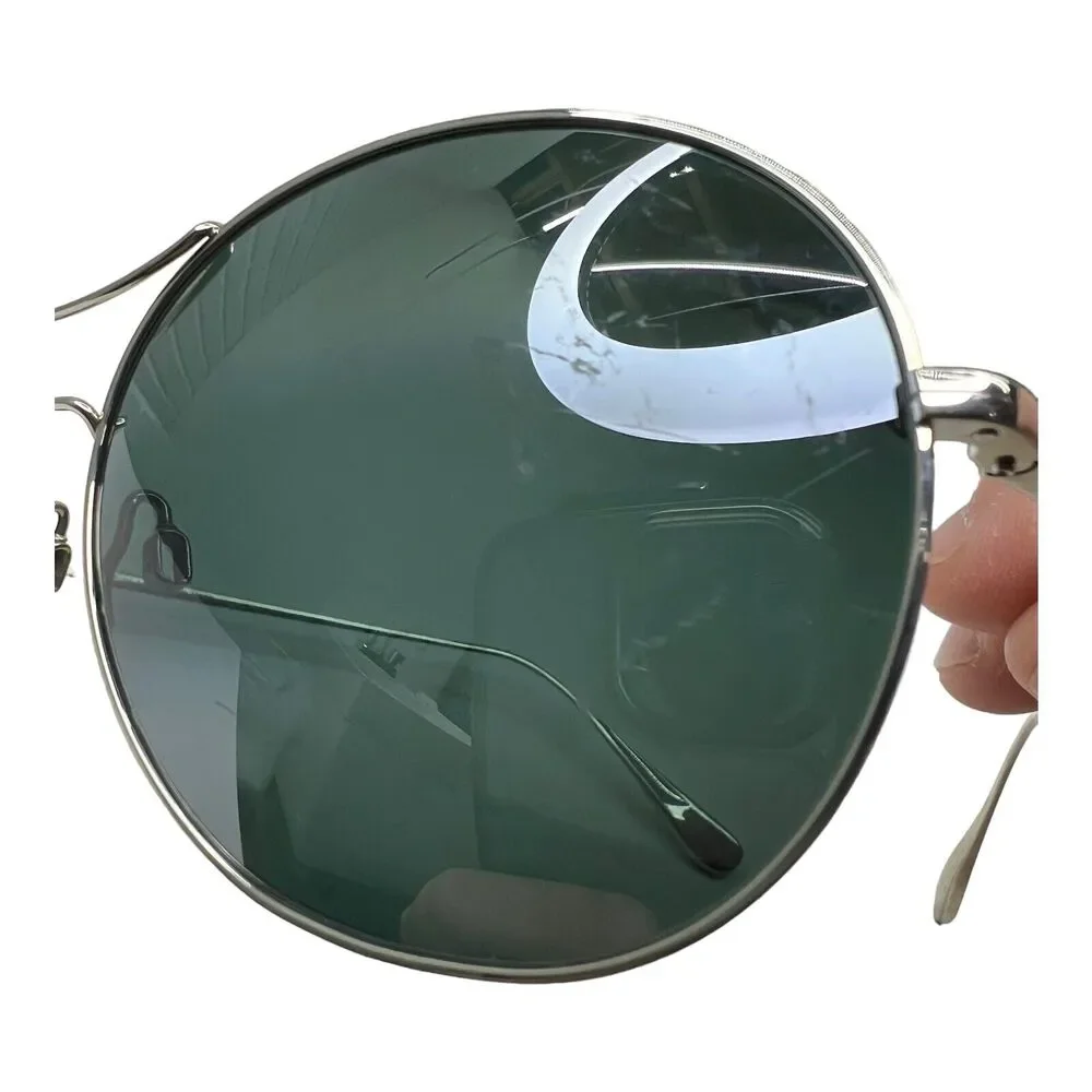 Maui Jim MJ 547-17 New Silver/ Green Polarized Sunglasses 61mm‎ with defect 4384